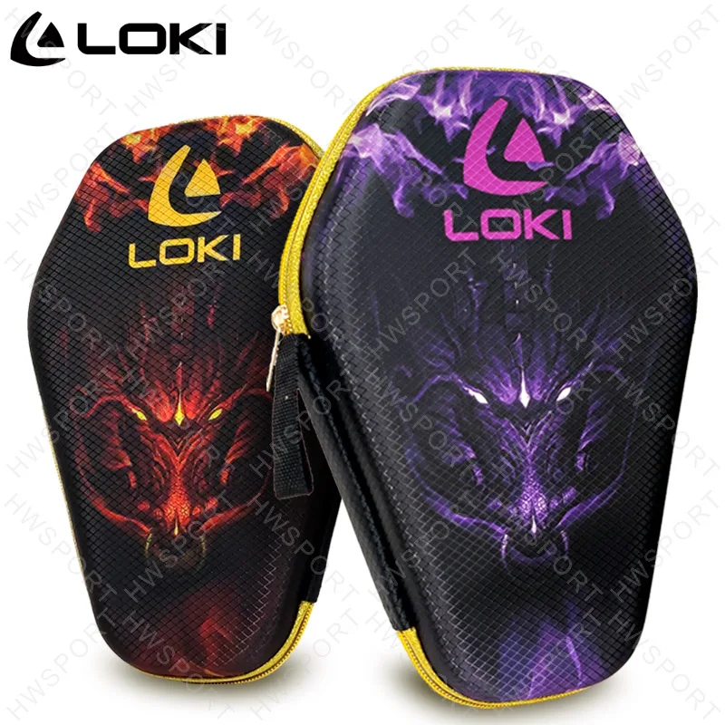 LOKI 탁구 라켓 케이스 드래곤 패턴 휴대용 보호 탁구 라켓 케이스 가방 하드 쉘