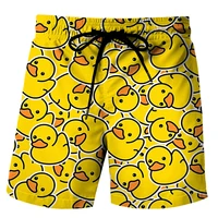 Funny Duck Graphic Beach Shorts for Men 3D Print Animal Board Shorts Sports Gym Swim Trunks Swimsuit homme Cool Ice Shorts Pants 1
