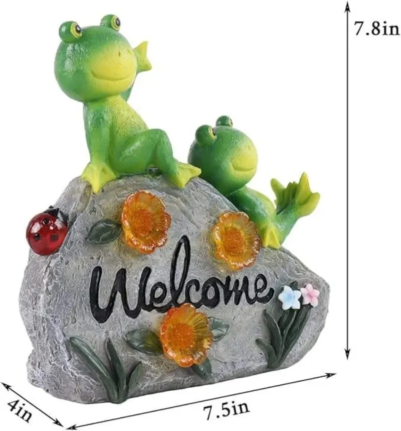Welcome Frog Resin Statue Light 2