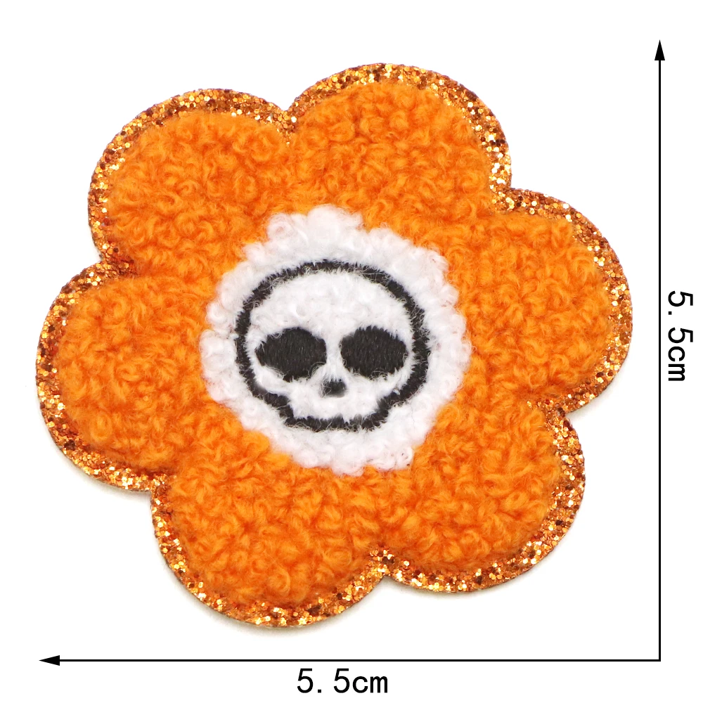 1pc Halloween Ghost Kürbis Chenille Patch Eisen auf Patch für Kleidung nähen Motiv Applikation Kleidung Aufkleber für T-Shirt Hüte Dekor – Detail 10