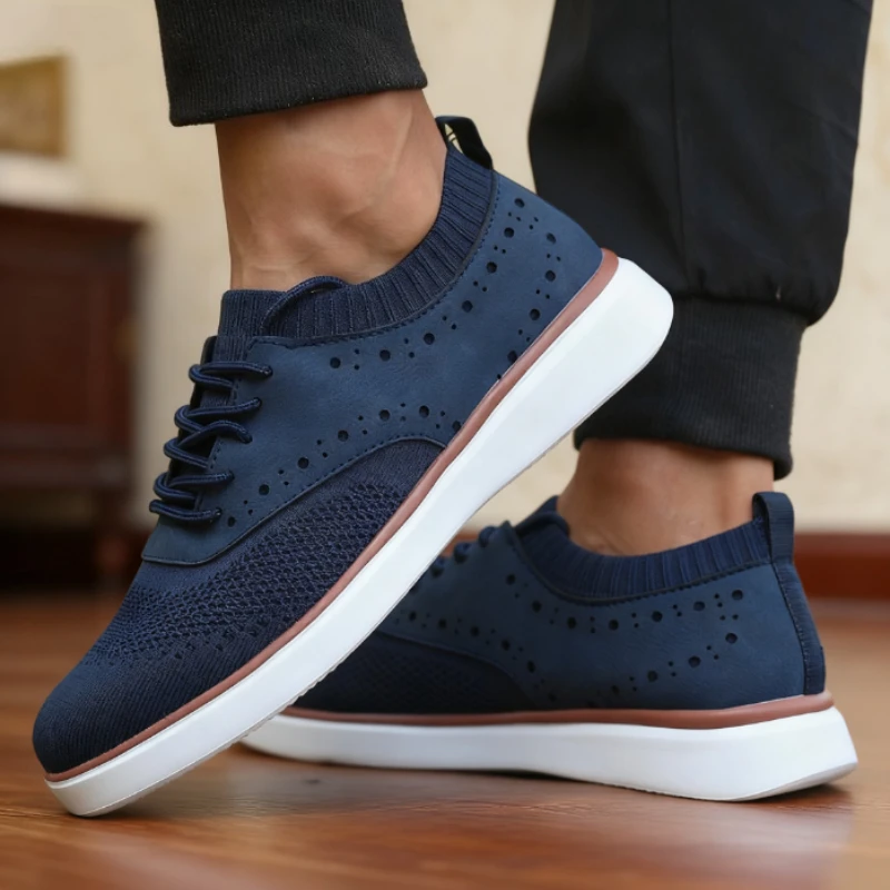 Hot Selling Bestseller Men's Shoes Casual Mesh Brogue Sneakers Minimalist Zero Drop Breathable Walking Shoes Chaussure De Sport