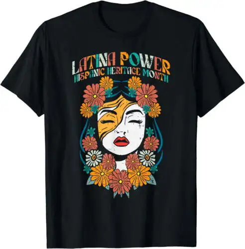 

Latina Power Hispanic Heritage Month Retro Vintage Women T-Shirt Black