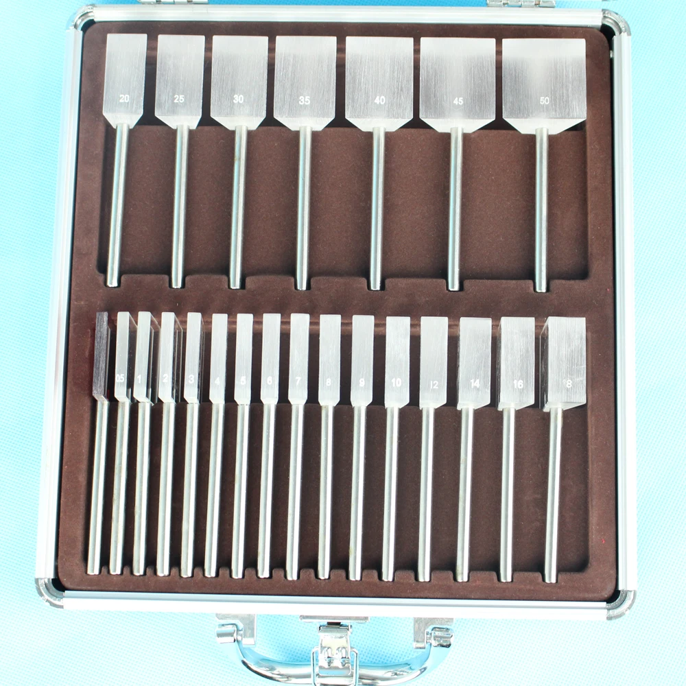 HLS22 Optical Ophthalmic Prism Bar Set With Stainless Steel Handle Aluminium Case