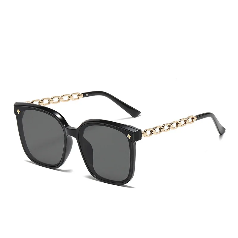 Square Sunglasses for Woman 2023 Vintage Big Frame Black Mirror Sun Glasses Shading Fashion Sexy Female Travel Eyewear_voghion.com