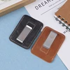 Thin Leather Money Clip Mini Wallet Men Credit Card Slot Slim Bills Metal Cash Clamp For Man Small Billfold Holder 4