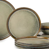 Ceramic Round Salad Plate Dishwasher Safe Microwave Safe Durable Rustic Dinnerware Perfect For Serving Appetizers Side Dishes 3