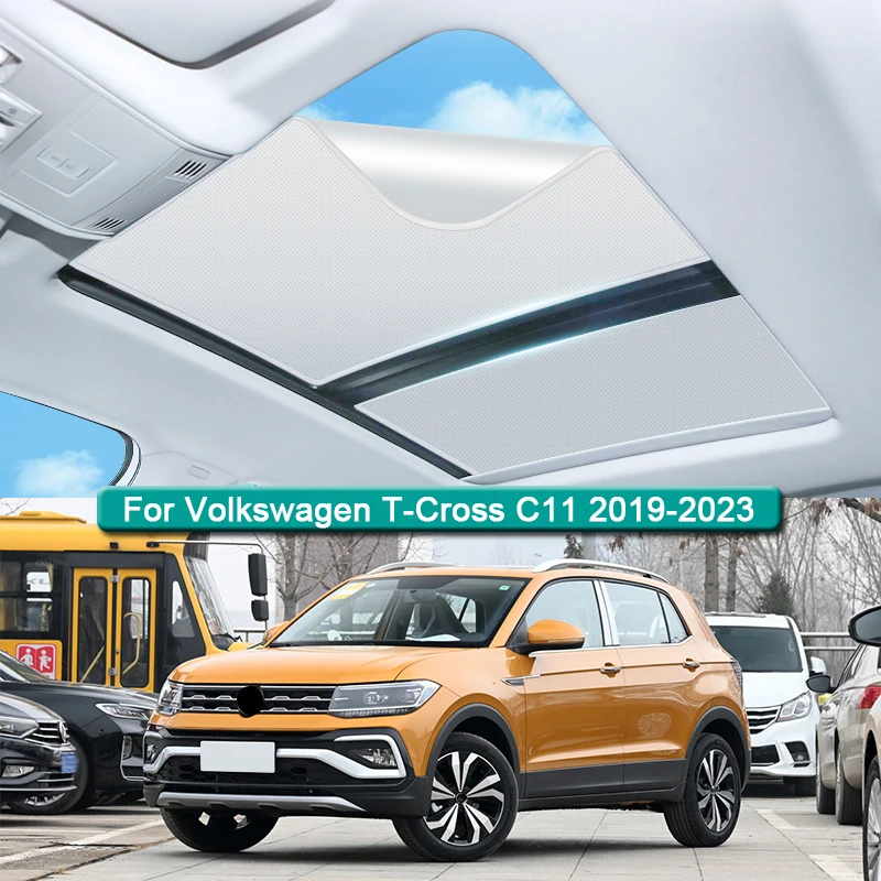 Parasole Per Tetto Per Volkswagen T-Cross C11 2019-2023 Auto Adsorbimento Elettrostatico Tetto Apribile Parasole Lucernario Adesivo Ombreggiante Cieco