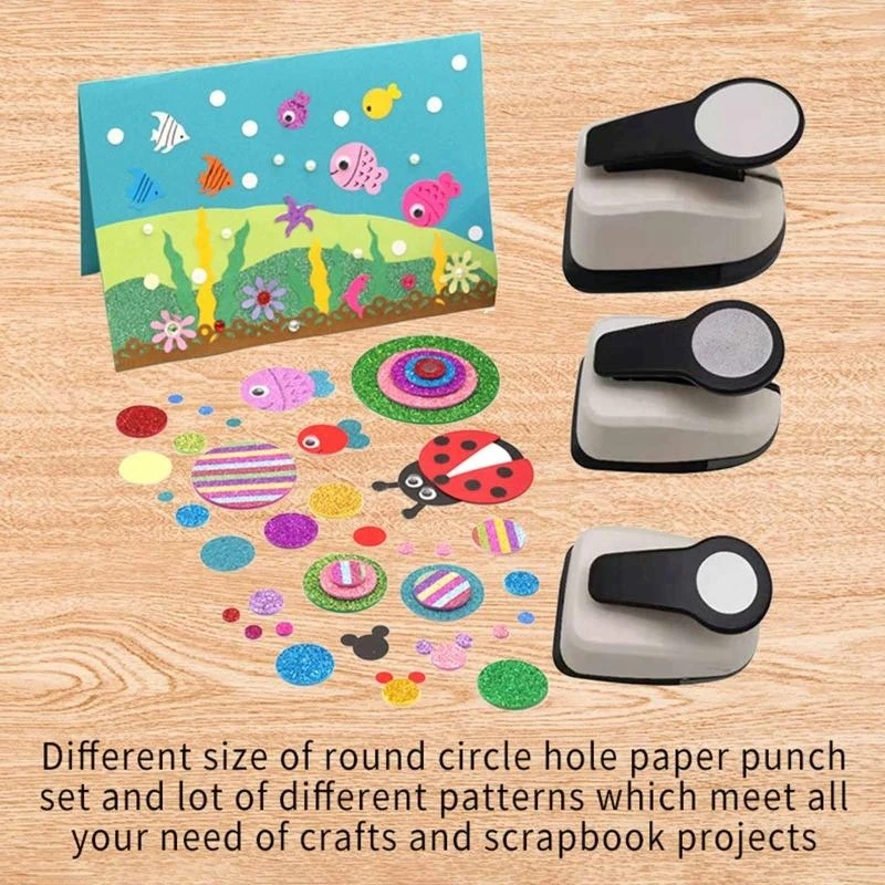 HX6A 컴팩트 공예 펀처 라운드 구멍 펀치 DIY 생일 카드 만들기 Scrapbooking 아트 종이 공예 9mm/16mm/25mm/38mm/50mm