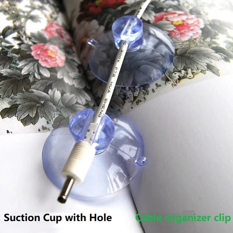 10PCS 45mm Suction Cups with Holes Sucker Pads with Hole Light String Suction Cup Cable Holder for Glass Window Decor