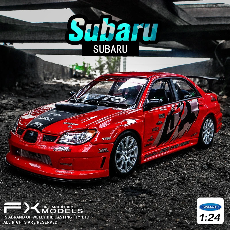 WELLY 1:24 APR Subaru Lmpreza Performance Alloy Car Model Diecasts & Toy Vehicles Collect Car Toy Boy Birthday Gifts B229 welly 1 24 lamborghini lp5000s countach supercar alloy car model diecasts