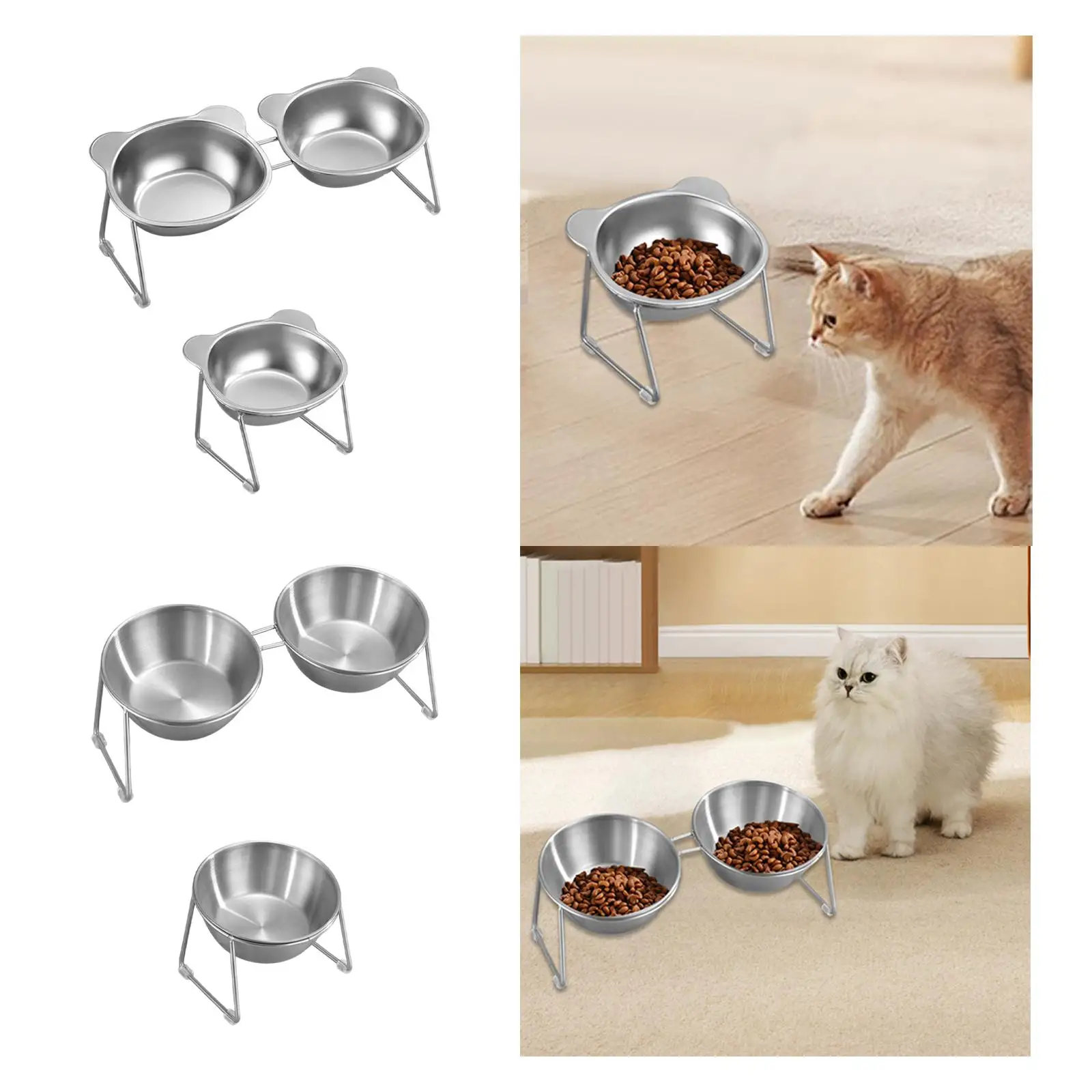 Cat Bowl Supplies Tilted Easy to Clean Comfortable with Stand Nonslip Water Dish Bowl for Small Dogs Kitten Travel Puppy Indoor Cat Bowl Supplies Tilted Easy to Clean Comfortable with Stand Nonslip Water Dish Bowl for Small Dogs Kitten Travel Puppy Indoor