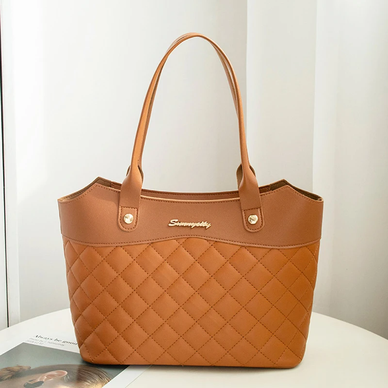 Women PU Leather Single Shoulder Crossbody Handbag Fashionable Diamond Jacquard Handbag Single Shoulder Bag Simple Shopping Bag women wallet crossbody bag