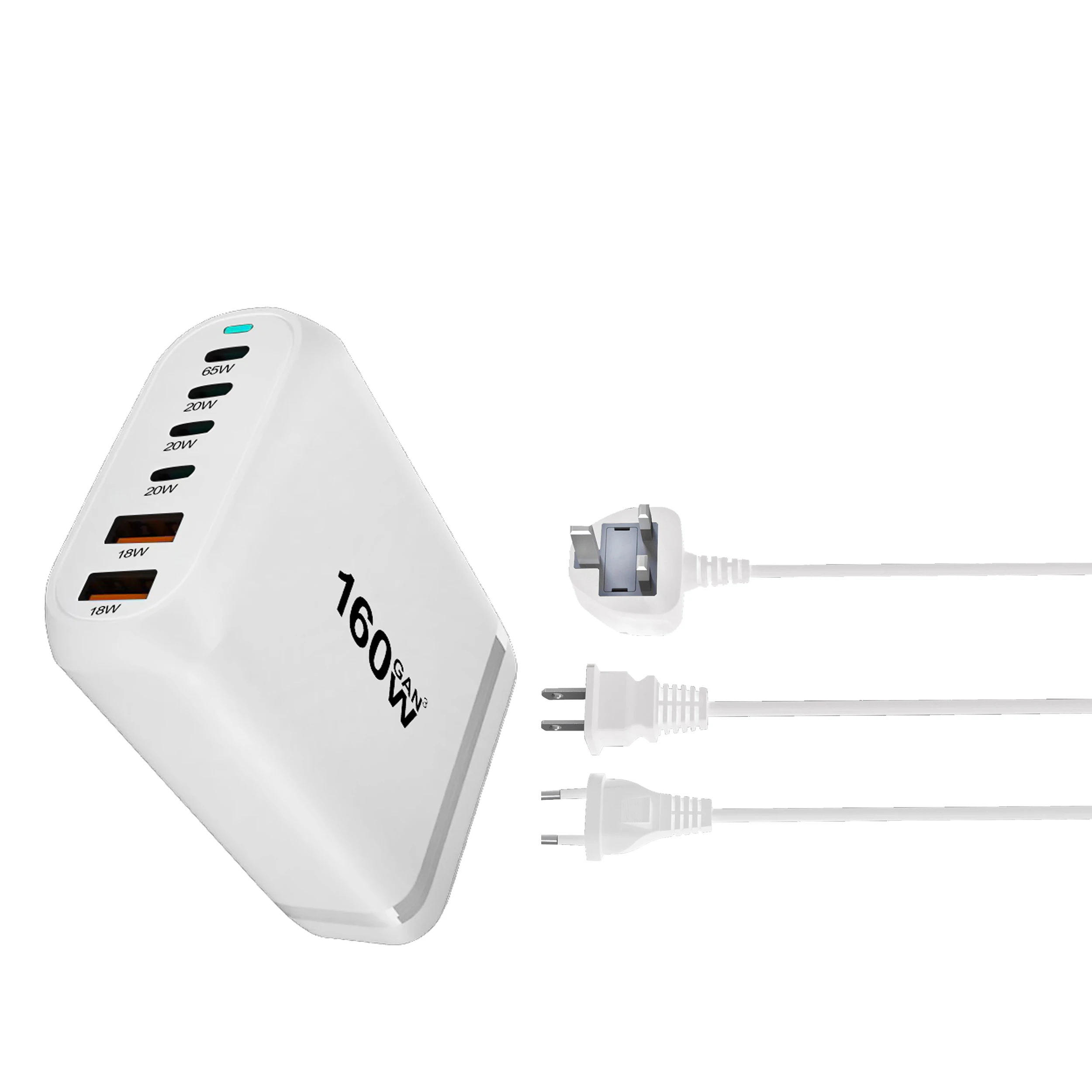 Gan 고속 충전 3.0 USB 타입 C 고속 충전기, 모바일 6 포트 USB 타입 C PD 충전기, 휴대 편리한 태블릿 충전기, 160W