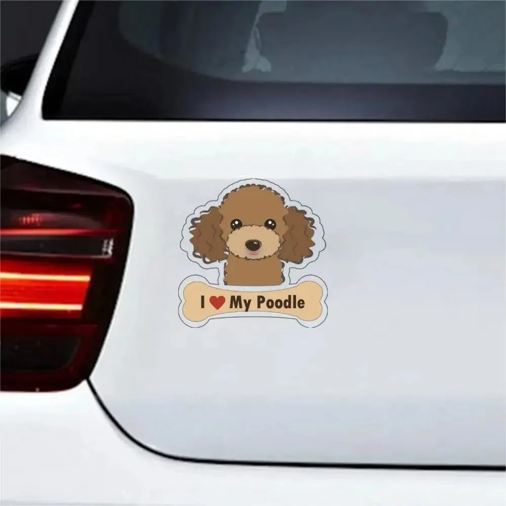 

Love Poodle Dog Symbol Decal Funny Car Sticker Window Trucks Walls Fuel tank sticker Waterproof Car accessories decoration