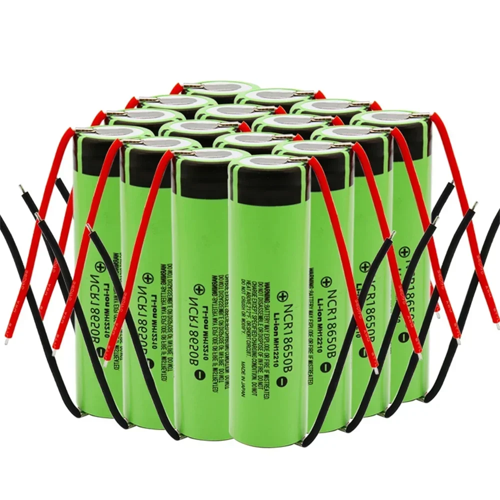 

100% Original 18650 Battery 3400mah 47g 3.7v Lithium Battery NCR18650B 3400mah Suitable for Flashlight Batteries+DIY Wires