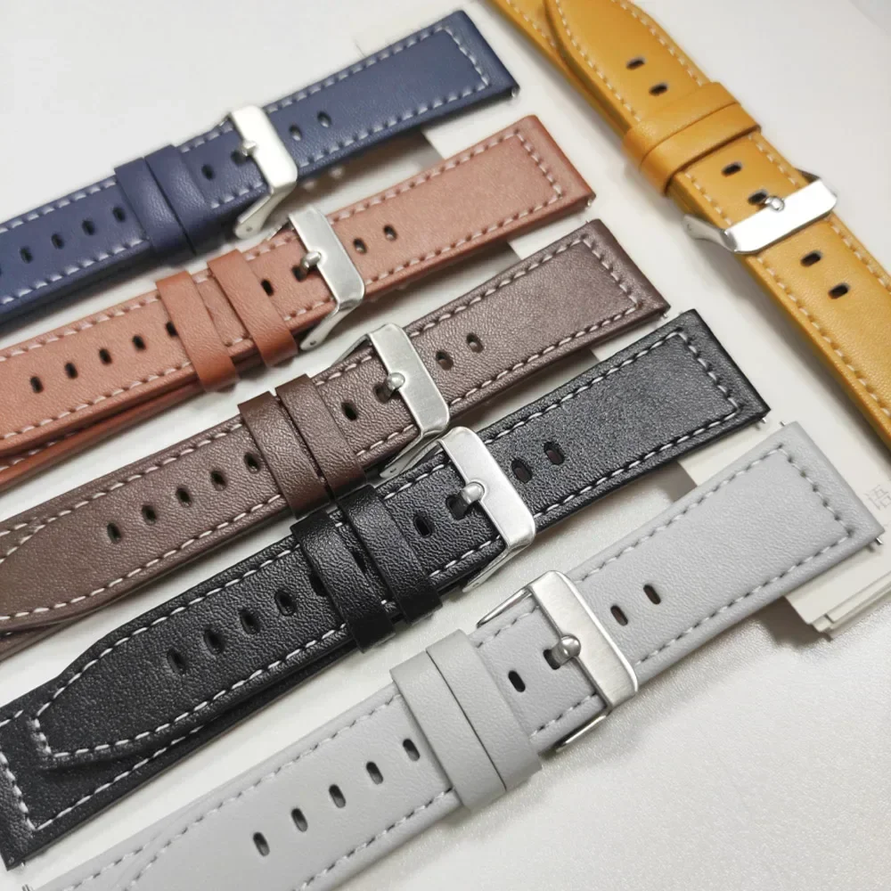 Elegant Leather Quick Release Watchband - Casual and Business Strap