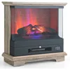 27 Inch Freestanding Fireplace,1400W Electric Fireplace Heater w/3-Level Vivid Flame & Thermostat Control,0.5-6H Timing Function 1