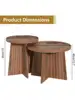 Round Coffee Table Set of 2 Mid Century Modern Fluted Nesting Coffee Table Center Tables Small Round Wood Coffee Table S 2
