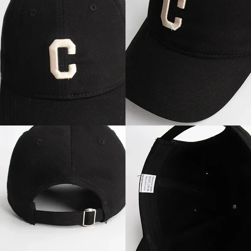 Letter C Embroidered Baby Baseball Cap Solid Color Children Snapback Hat for Girls Boys Casual Kids Adjustable Sun Visors