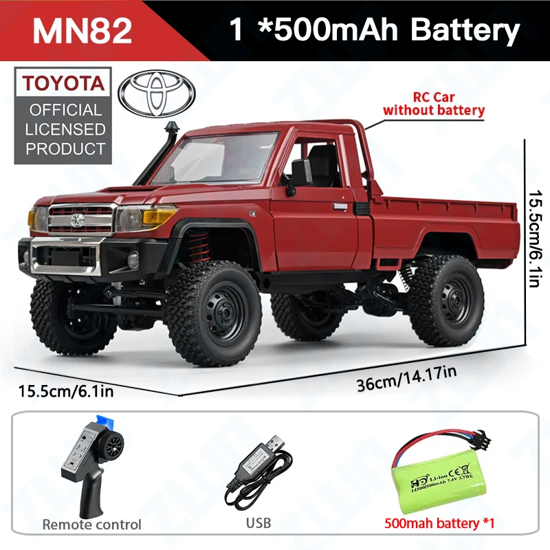 ZWN MN82 1:12 Retro Rc Car With LED Lights Full-scale Simulation
