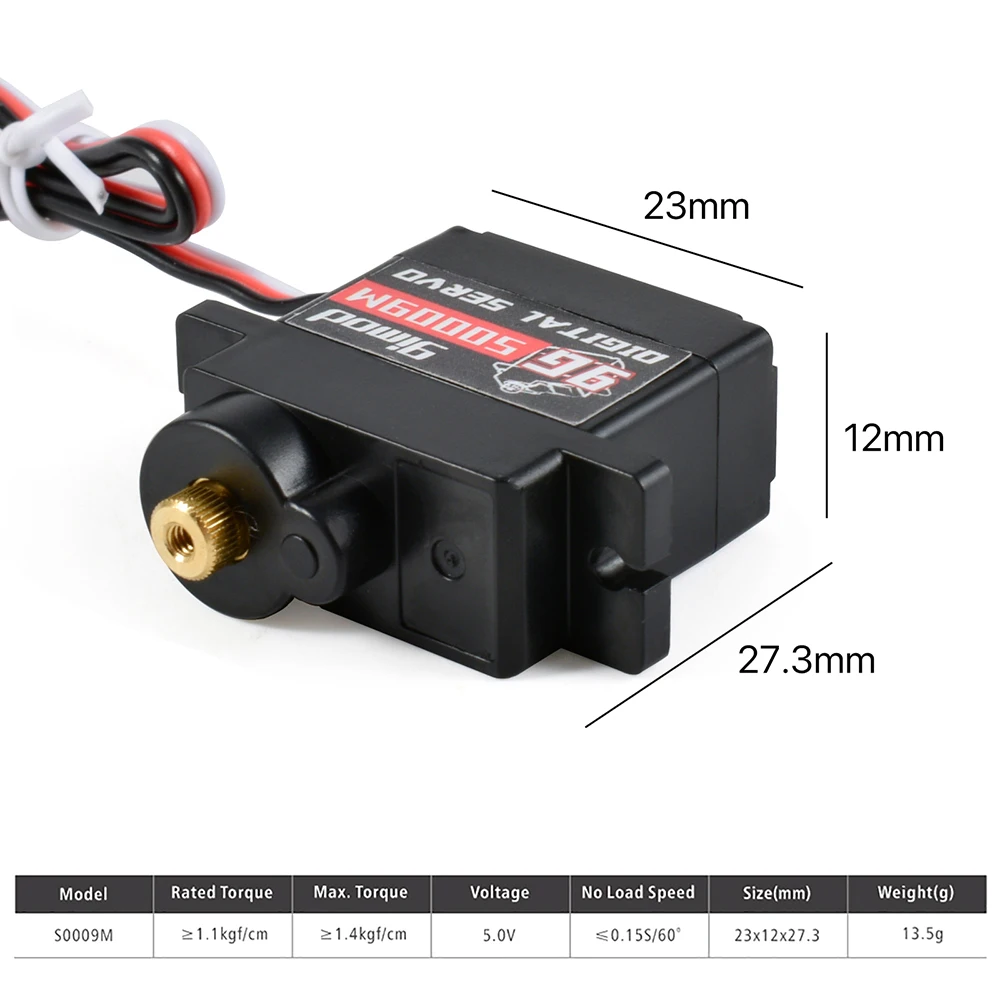 9imod Servo 9g 17g Digitaler Servomotor Hochgeschwindigkeitslenkung RC Servo Metal Gear Servo für 1/16 1/18 1/24 RC Auto Boot Hubschrauber – Detail 13
