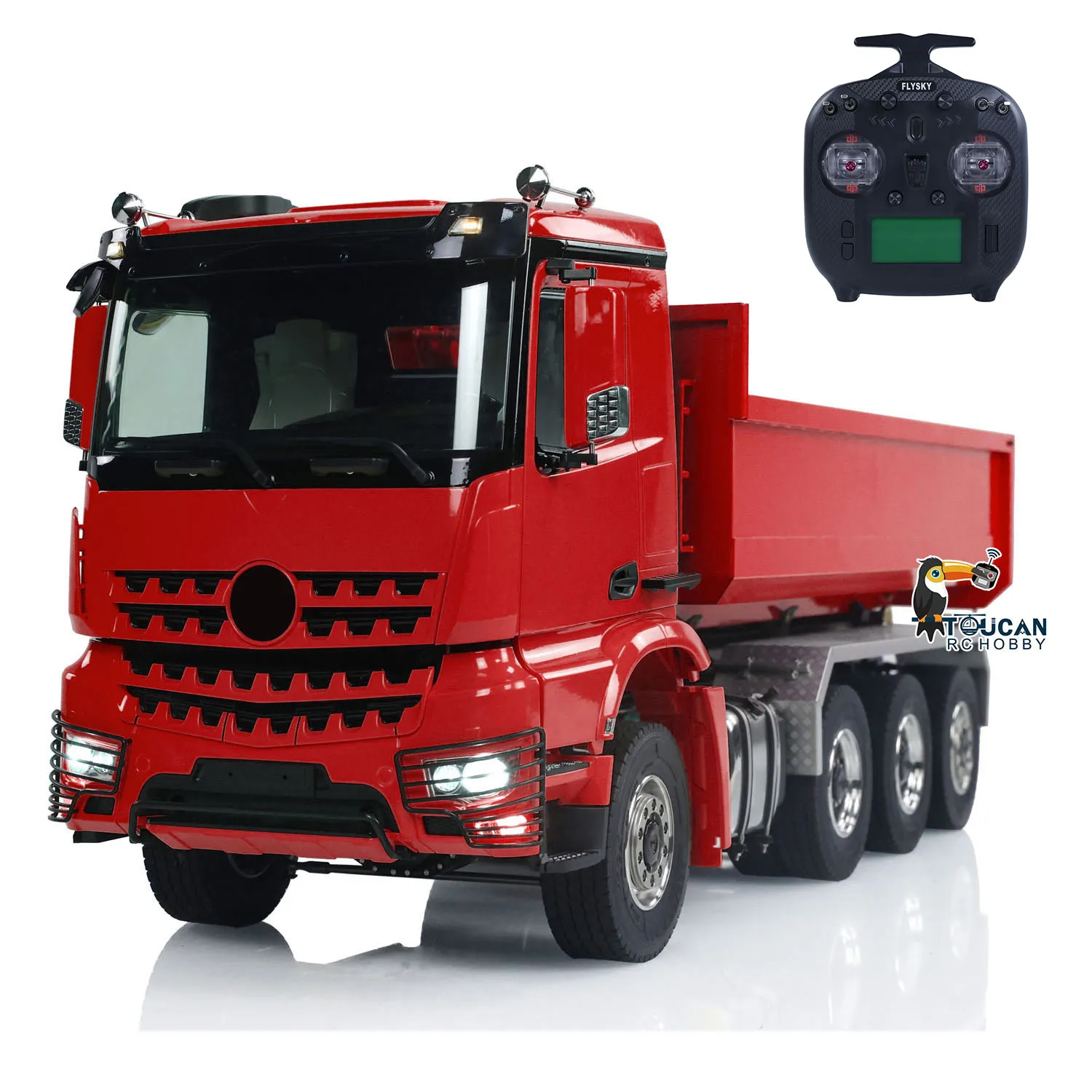 Gifts 1/14 RC Hydraulic 8x8 Roll On Off Full Dump Truck Remote Control Finished Dumper Car Sound Light Toy Tipper Model TH23682 2