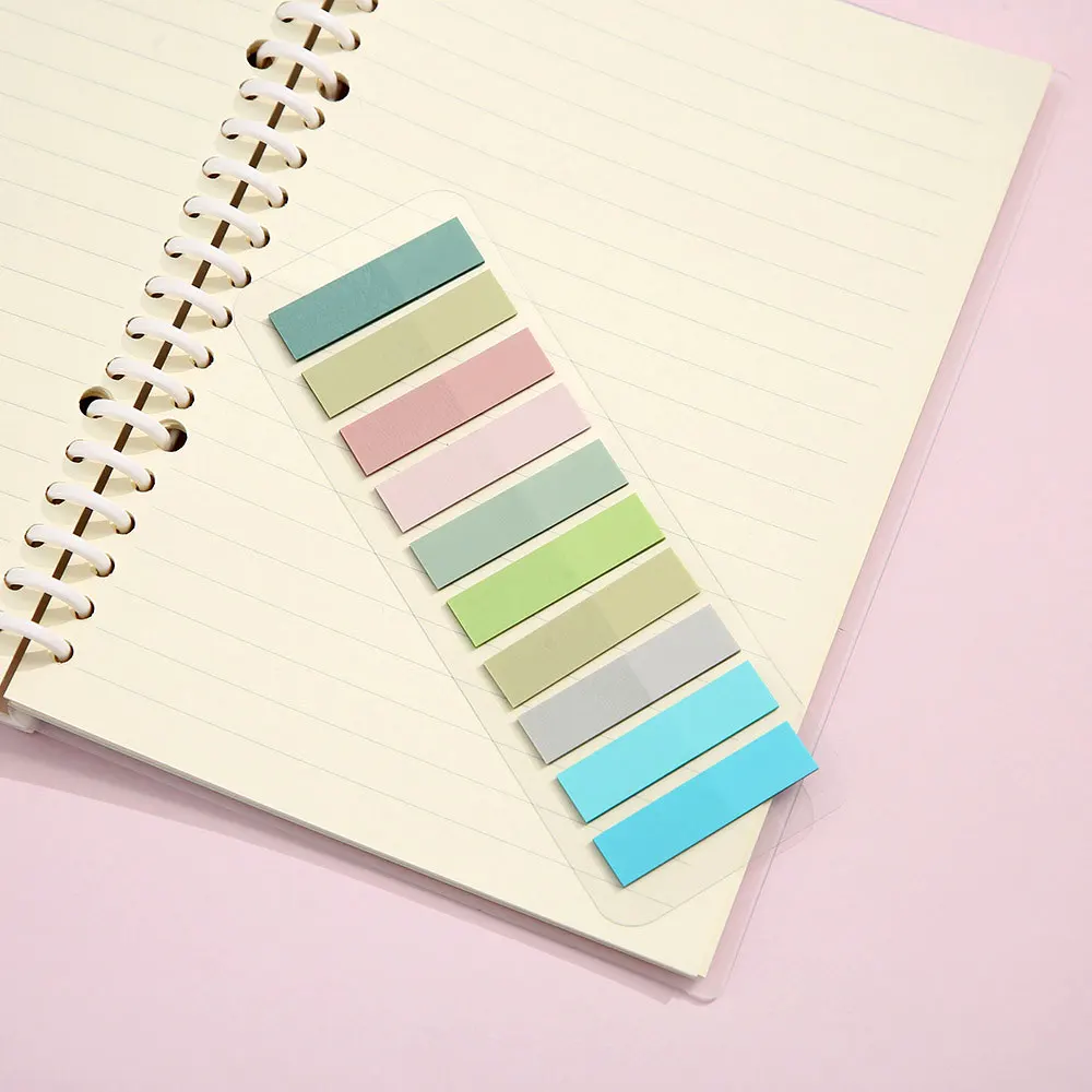 Vibrant Transparent Colorful Index Sticker Memo Pad - 200 Sheets Self-Adhesive Sticky Notes