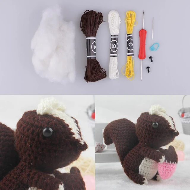 Kit de ganchillo Amigurumi para adultos y principiantes, muñeco de ardilla  hecho a mano, DIY - AliExpress