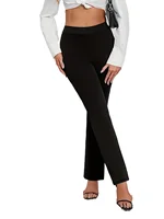  2025 Casual Elegant Slim Straight Pants Women Elastic Waist Stretchy Slimming Black Daily Office Trousers - Image 4