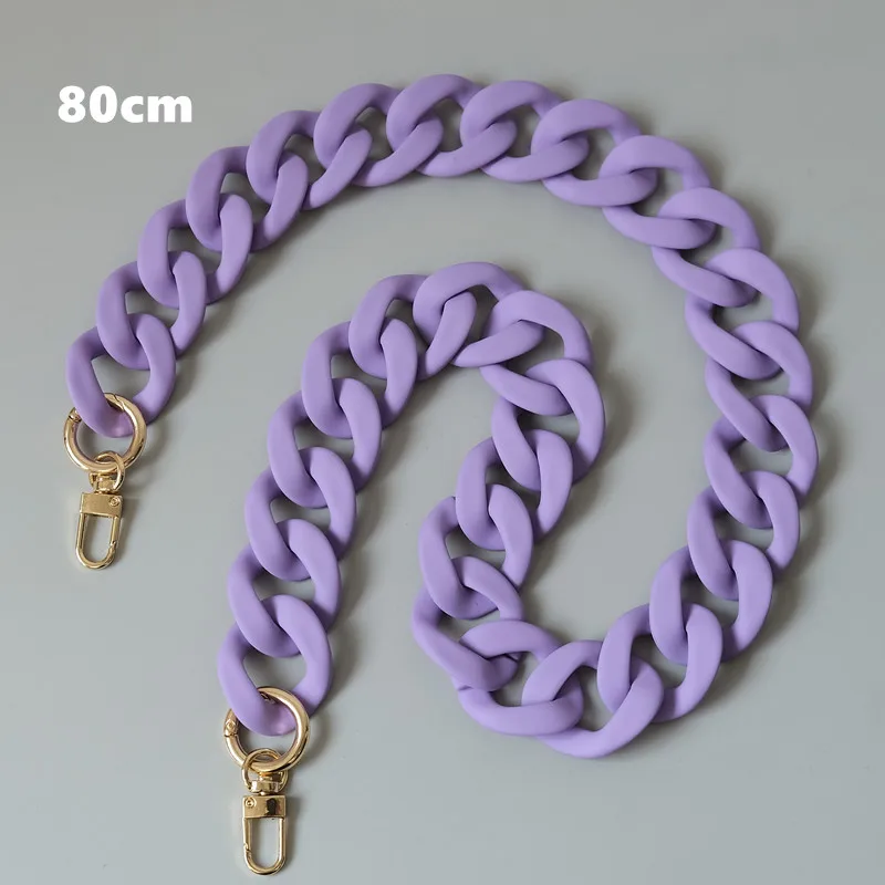 Neue Mode Frau Handtasche Zubehör Kette Matte Candy Lila Blau Harz Kette Matt Strap Frauen Kupplung Schulter Geldbörse Kette – Detail 11