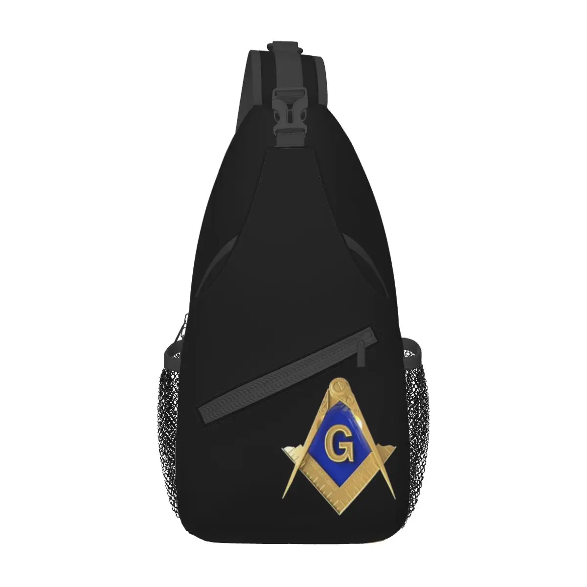 

Freemason Gold Square Masonic Crossbody Sling Bags Small Chest Bag Mason Shoulder Backpack Daypack Hiking Travel Travel Satchel