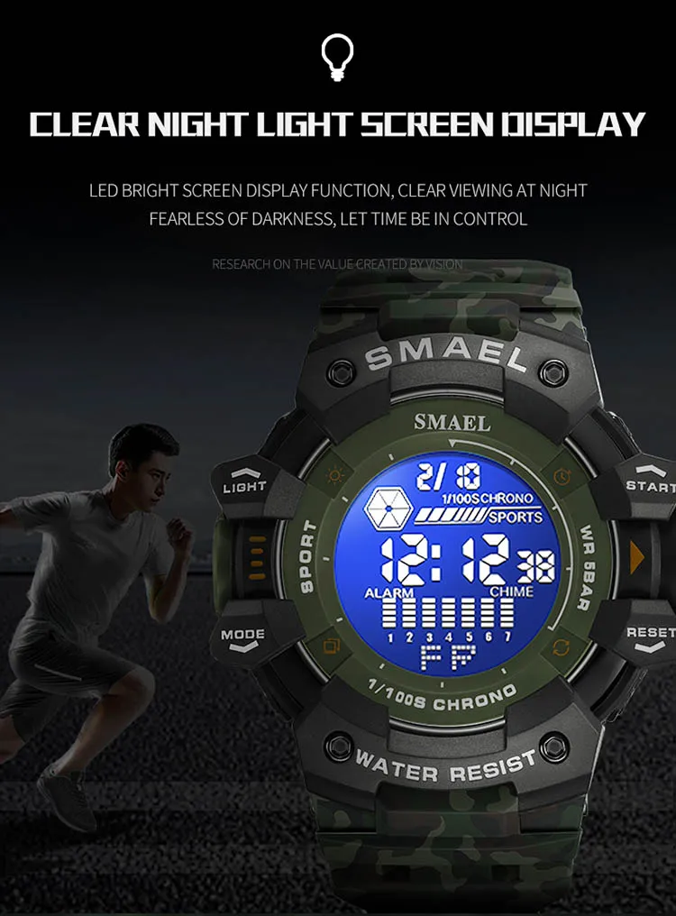 SMAEL Digital Wristwatch Side View
