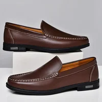High Quality Men's Shoes Luxury Men Loafers New Mens Slip on Shoes Genuine Leather Business Shoes All-match Male Walking Flats 1