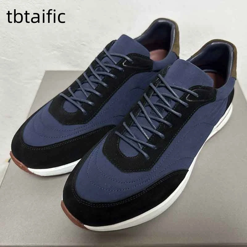 

Designer Flat Casual Sneakers Male Lace Up Platform Shoes For Men Thick Sole Patchwork Outdoor Runner Men's Daddy Shoes 2023