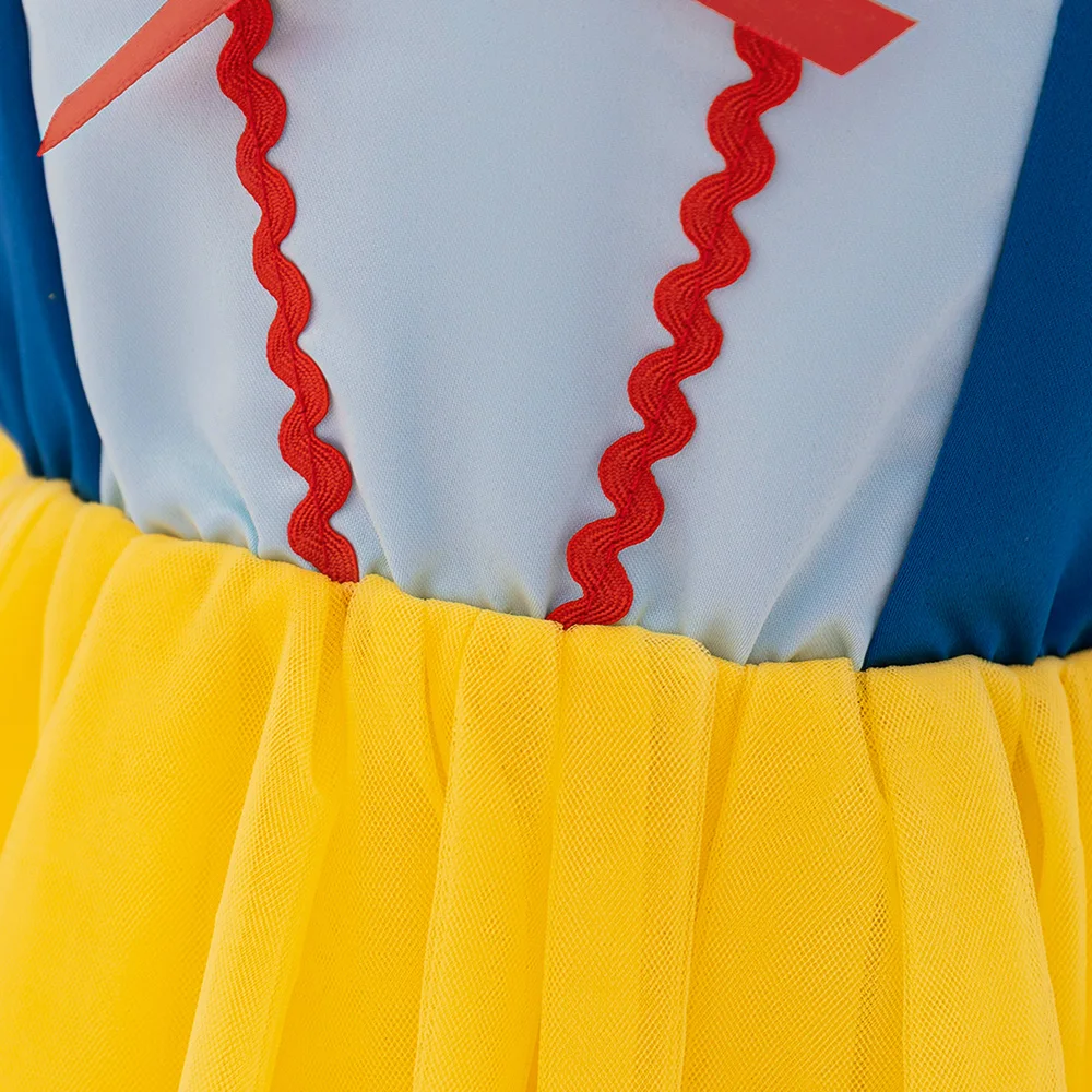 Bogen Schneewittchen Prinzessin Mädchen Kleid Halloween Karneval Kostüm Elegante 1. Geburtstag Party Prom Kleider Cosplay Kinder Kleidung – Detail 8