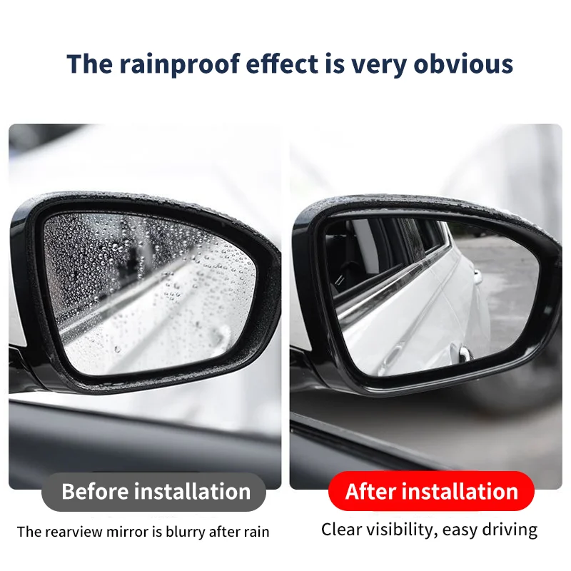 2PCS Car Rearview Mirror Rain Eyebrow for Ford Focus 2 MK2 MK3 MK1 MK4 RS Silicone Auto Sun Visor Shade Cover Protector Guards rearview mirror rain eyebrow