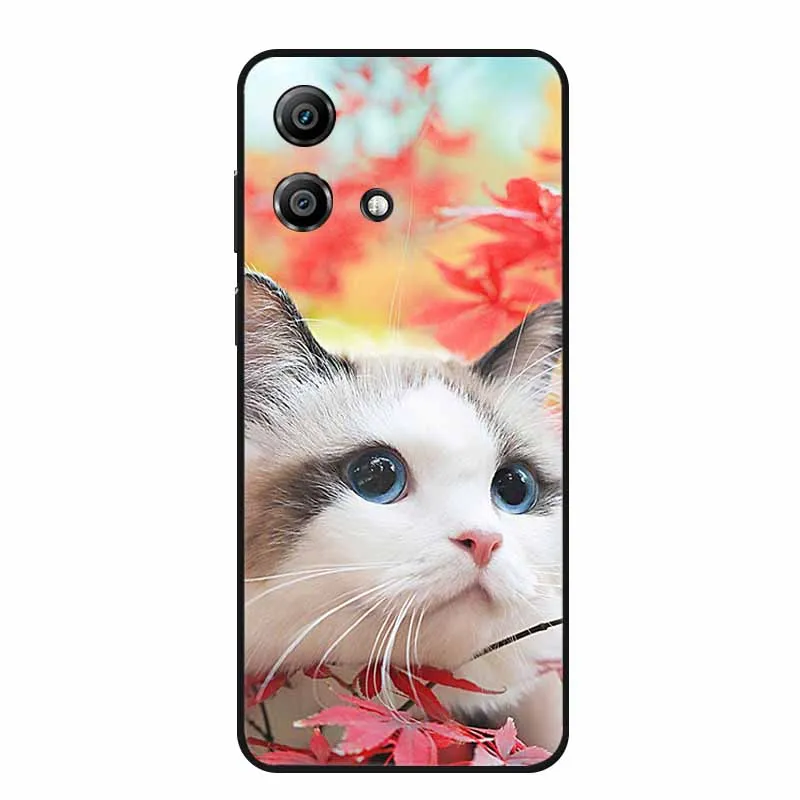 Charming Cartoon Cat Black Silicone Soft Phone Case