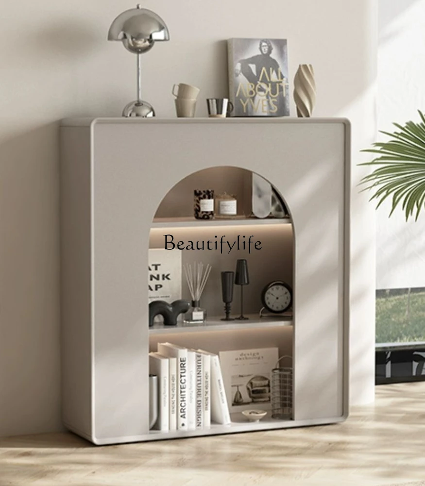 

French Cream Style Fireplace Hallway Curio Cabinet Arch Storage Rack Simple