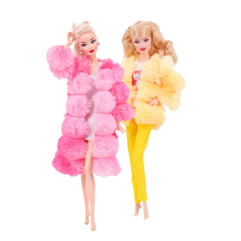 

2 Sets Fashionable Girls' Winter Clothing Outerwear+Underwear+Pants Suitable for Barbie Doll House Accessory Children's Toys