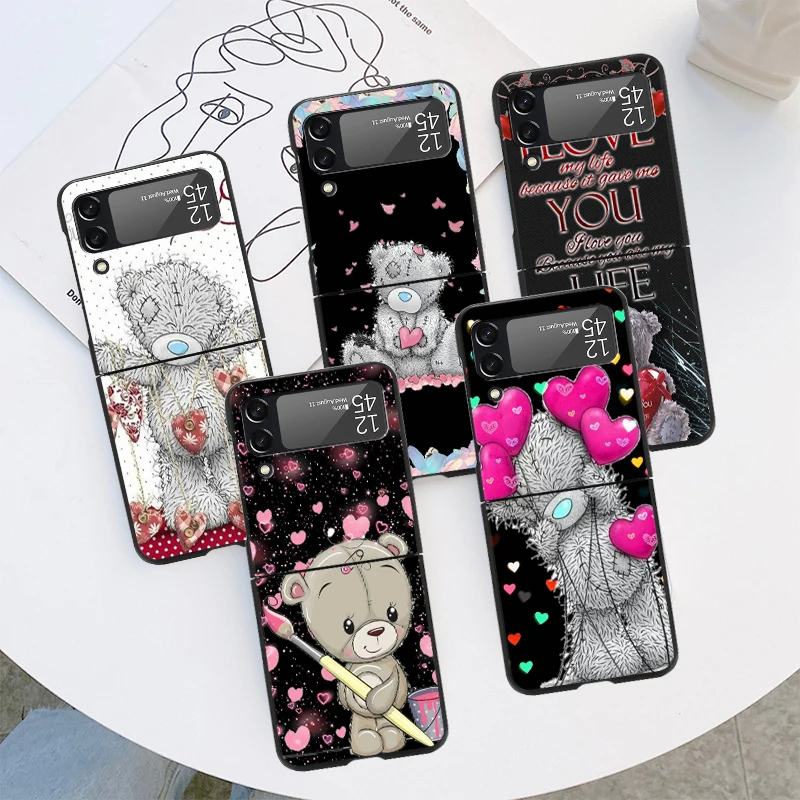 Tatty Teddy Bear Custodia Antiurto Carina Per Samsung Galaxy Z Flip 3 4 5G Flip 4G Black Hard Zflip4 Flip 3 Zflip Cover Per Telefono