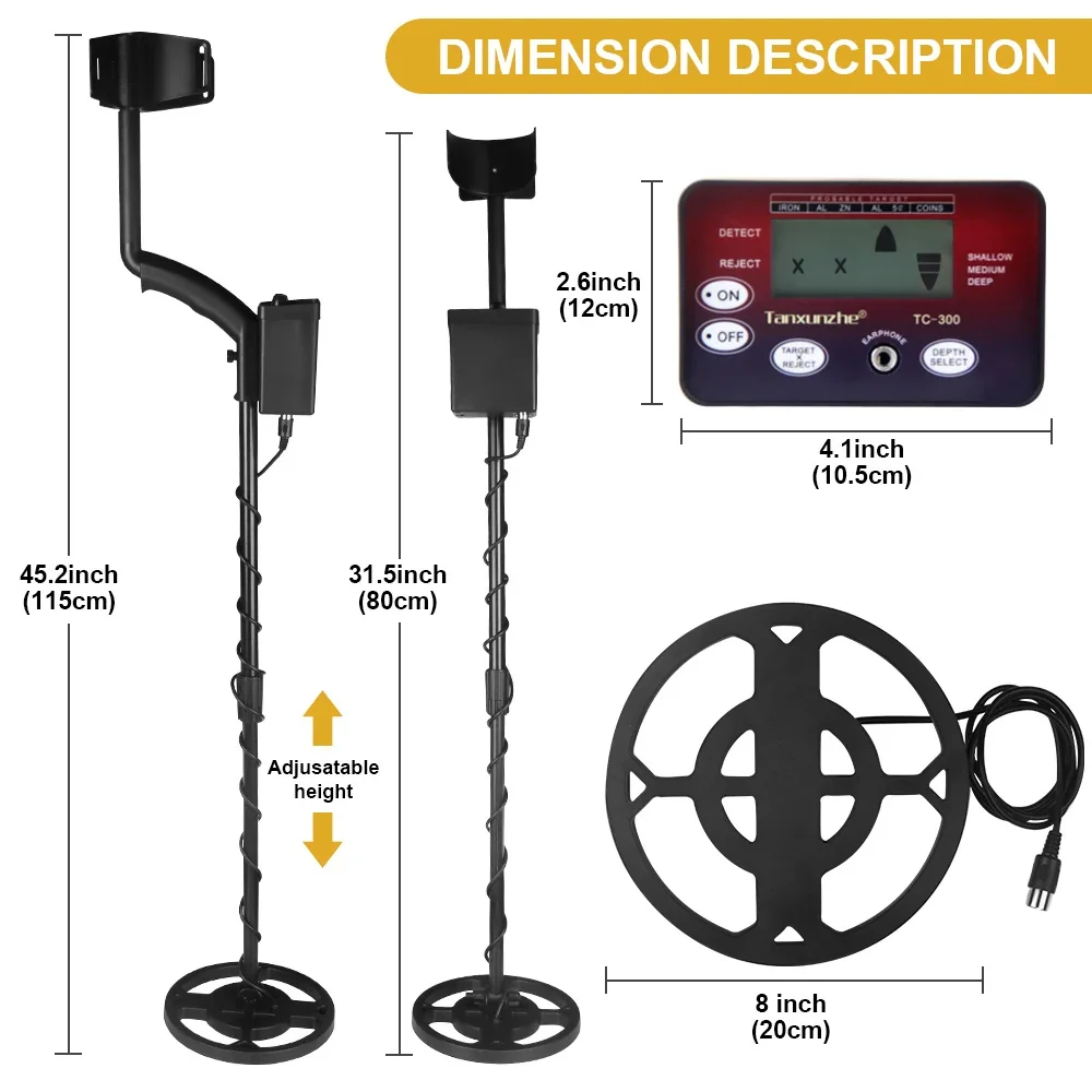 TC-300Hot Selling Underground Metal Detector Gold Detectors Treasure Hunter Detector Waterproof Circuit Metales High Sensitivity