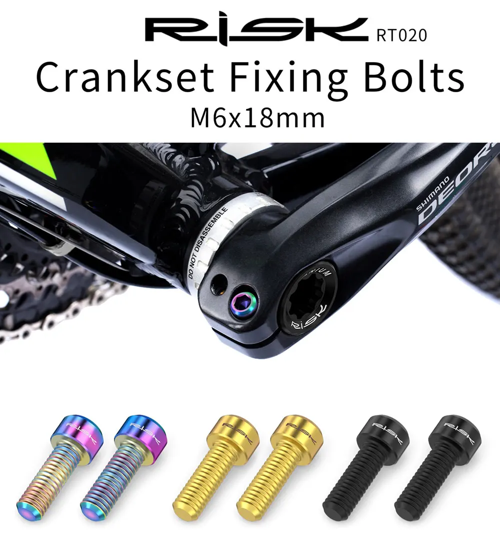 RISIKO 2 teile/schachtel M6x18 Hohl Mountain Road Fahrrad Kettenblatt Kurbel Arm Befestigungs Schrauben Disc Bremssattel Feste Schrauben Titan – Detail 1