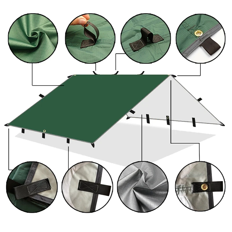 

Outdoor Awning Tarp Waterproof Camping Beach Sunshade Shelter Shade Rain Fly Tent