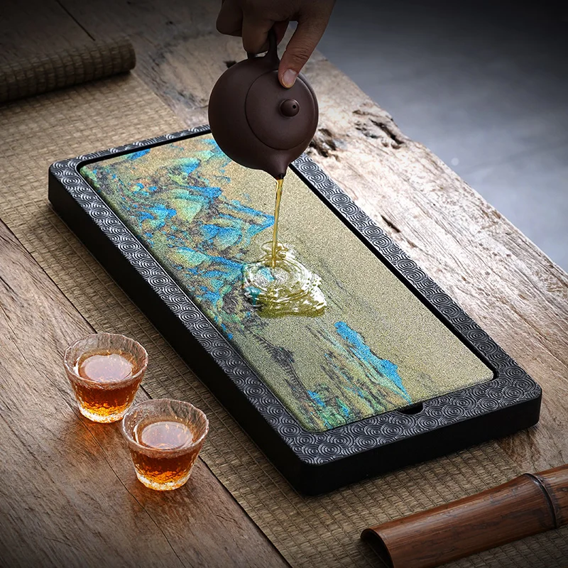 

Creative Absorbent Tea Tray Home Diagram Speed Dry Tea Table Kung Fu Tea Set Dry Bubble Tray Chinese Style Tea Trays Teaware