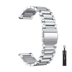 Premium Stainless Steel Metal Strap - 20mm/22mm Wristband Adjustable Replacement Strap - 22MM (Silver and tool)