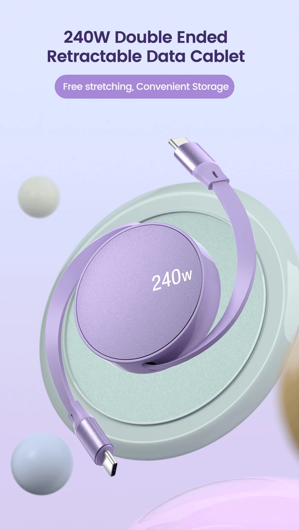 كابل USB C إلى USB C PD لهاتف iPhone 15 Pro Max ، سلك بيانات للشحن السريع ، شاحن نوع C قابل للسحّاب ، سلك كابل للكمبيوتر الدفتري ، W W