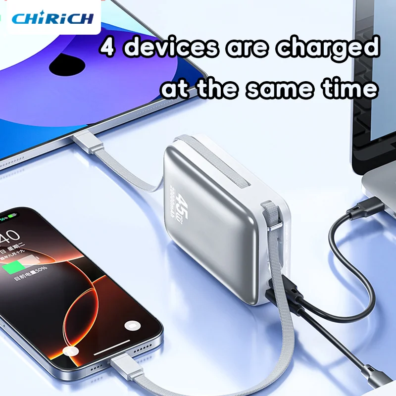 45W 20000mAh Banca di potere di grande capacità Ricarica rapida 10000mAh Batteria esterna portatile USB C per laptop iPhone Samsung Xiaomi - immagine 3