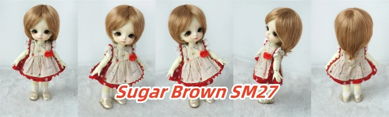 JD081 1/12 1/8 1/6 1/4 1/3 Synthetic Mohair Doll Accessories Short Girlish Cut Lati White&Yellow OB11 YOSD MSD SD BJD Wigs