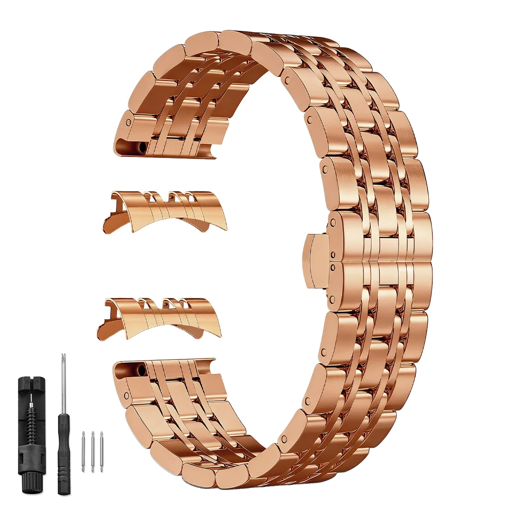 Premium Stainless Steel Smartwatch Replacement Strap - Sleek Metal Band