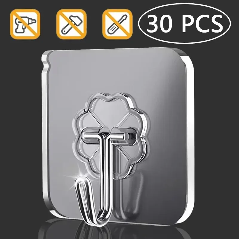 Self Adhesive Hooks 5-30Pcs Transparent Strong Door Wall Hangers Suction Heavy Load Rack Cup Sucker For Kitchen Bathroom